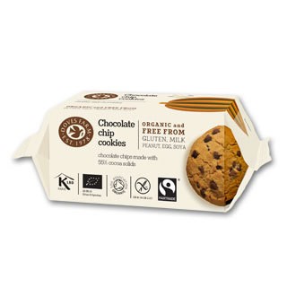 Biscuiti Organici Cu Bucati De Ciocolata Fara Gluten Doves Farm, 180 G